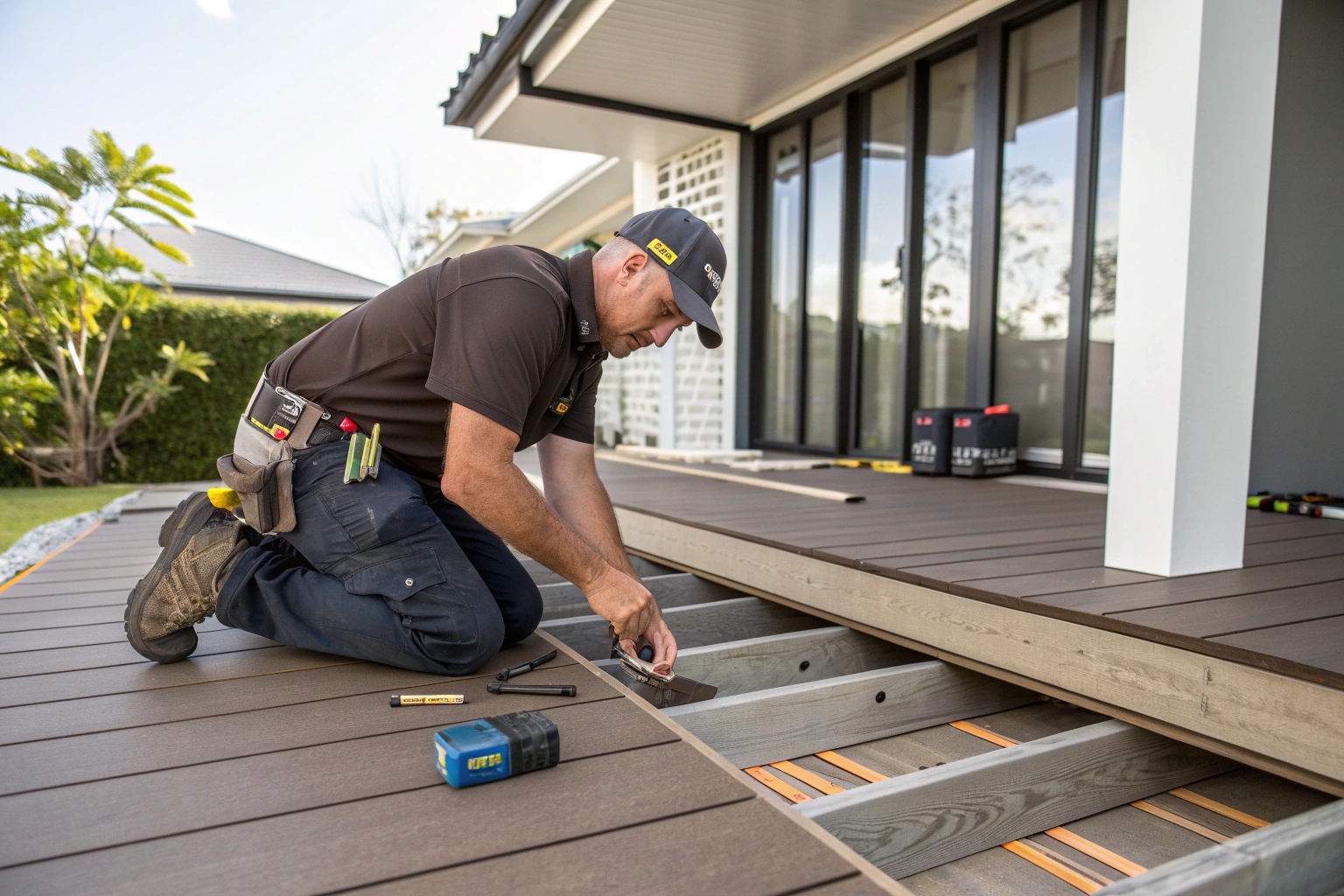 Professional ModWood deck installation process by certified Sunshine Coast composite decking specialists