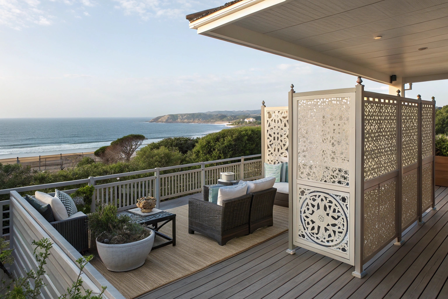 Deck privacy walls on Sunshine Coast elevated outdoor living space